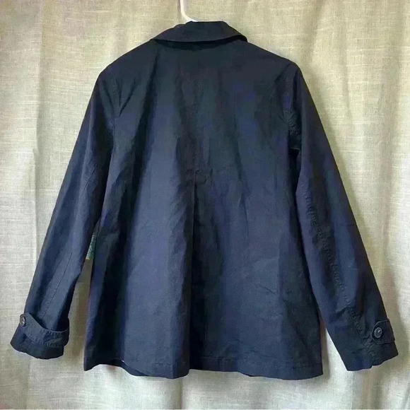 CeCe | (New With Tags) Navy Blue Women’s Cotton Twill Button Trench Coat Size 10 - Picture 5 of 10